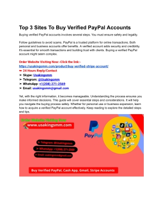 Top 3 Sites To Buy Verified PayPal Accounts