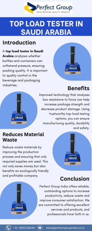 Top Load Tester in Saudi Arabia