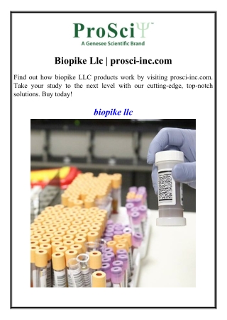 Biopike Llc  prosci-inc.com