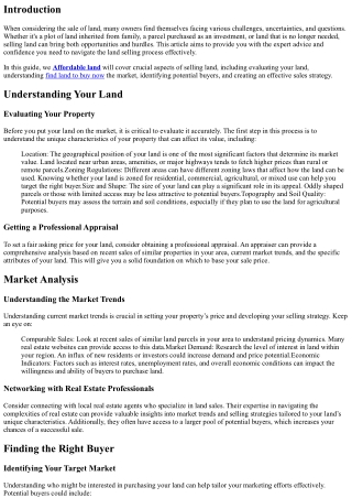 Sell Land with Confidence: Expert Advice You Need
