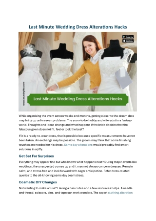 Last Minute Wedding Dress Alterations Hacks