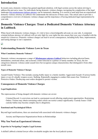 Domestic Violence Charges: Trust a Dedicated Domestic Violence Attorney in Lubbo