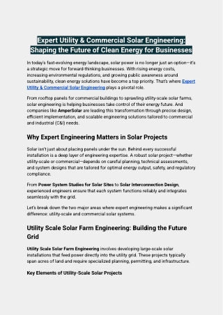 Expert Utility & Commercial Solar Engineering_ Shaping the Future of Clean Energy for Businesses