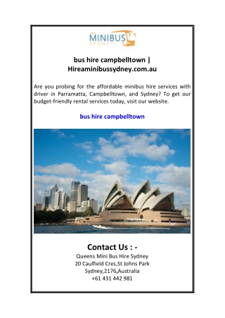 bus hire campbelltown  Hireaminibussydney.com.au