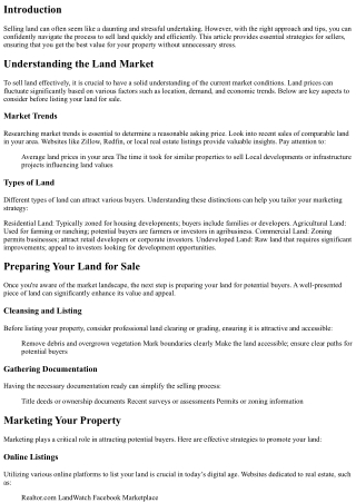 Sell Land Stress-Free: Essential Tips for Sellers