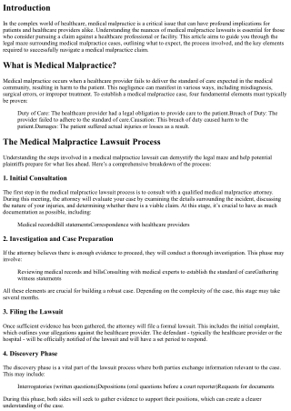 Navigating the Legal Maze: What to Expect in a Medical Malpractice Lawsuit