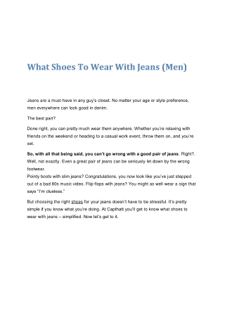 What Shoes To Wear With Jeans