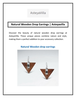 Natural Wooden Drop Earrings | Asteyavilla