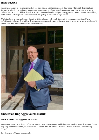 Aggravated Assault and Self-Defense Claims Explained by Local Attorneys