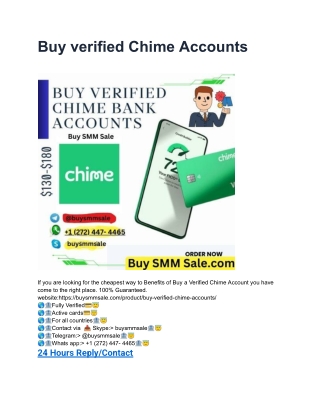 buy verified chime accounts