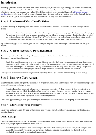 Preparing Your Land for Sale: Essential Steps to Take