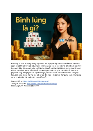 Bí Quyết Tránh Binh Lủng Khi Chơi Mậu Binh Tại W88 VT