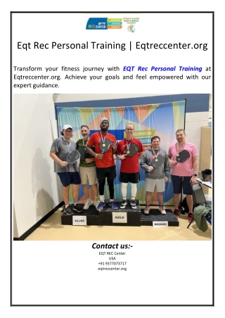 Eqt Rec Personal Training | Eqtreccenter.org
