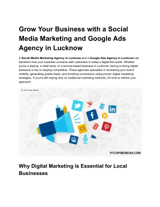 Pick the Right Social Media & Google Ads Agency in Lucknow