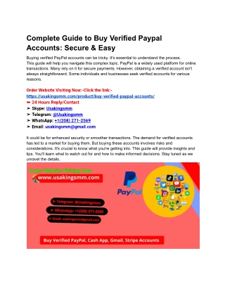 Complete Guide to Buy Verified Paypal Accounts_ Secure & Easy