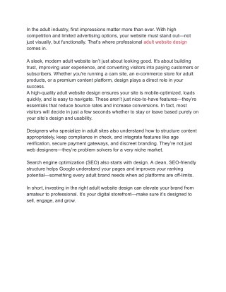 Professional Adult Website Design Services _ Custom & Secure Solutions