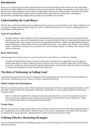 Top Trends in Selling Land in Today's Market