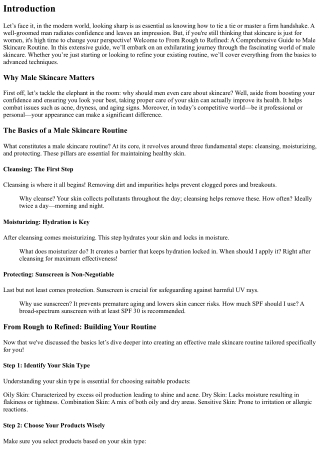 From Rough to Refined: A Comprehensive Guide to Male Skincare Routine