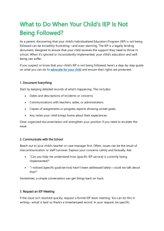 what to do when your child s iep is not what