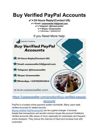 buy verified paypal accounts 24 hours reply