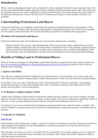 The Benefits of Selling Land to Professional Land Buyers