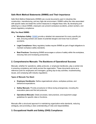 safe work method statements swms and their