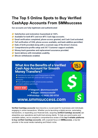Buy Verified Cashapp Accounts From Smmsuccess