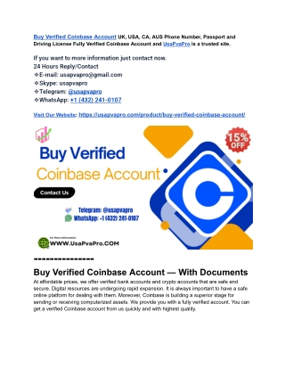 Trade with Confidence – Buy Verified Coinbase Account Now