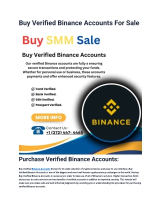 Buy Verified Binance Accounts For Sale