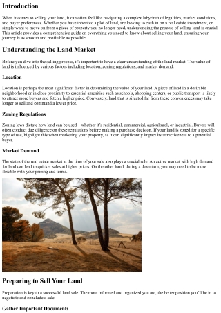 Selling Your Land? Here's What You Need to Know