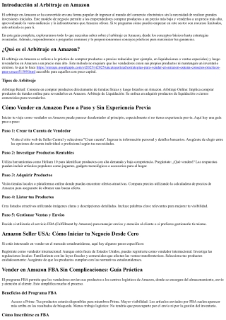 introducci n al arbitraje en amazon
