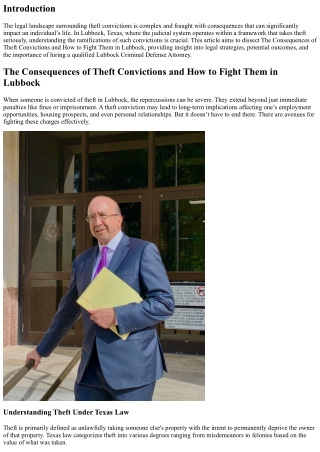 The Consequences of Theft Convictions and How to Fight Them in Lubbock