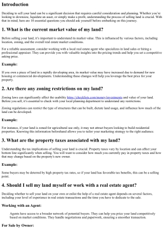 10 Questions to Ask Before Selling Your Land