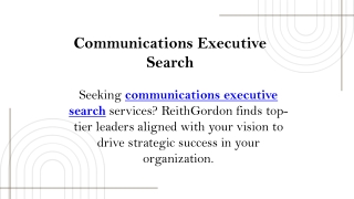 Communications Executive Search