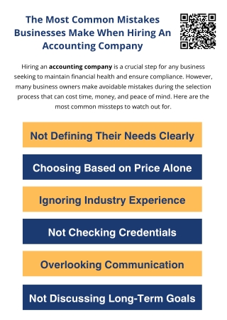 The Most Common Mistakes Businesses Make When Hiring An Accounting Company