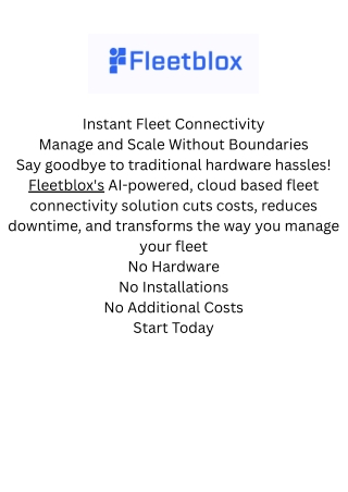 instant fleet connectivity manage and scale