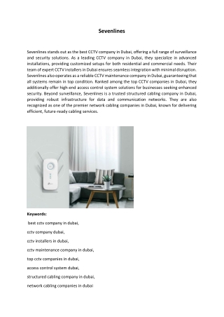 Sevenlines-cctv maintenance company in dubai
