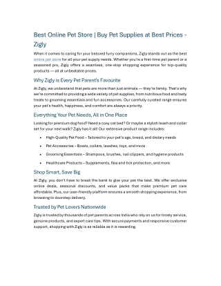 Best Online Pet Store Buy Pet Supplies at Best Prices - Zigly