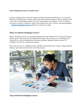 Interior designing courses