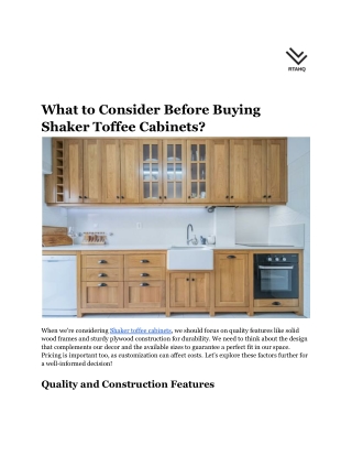 What to Consider Before Buying Shaker Toffee Cabinets_