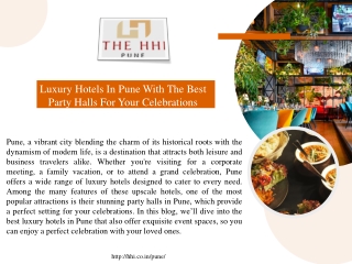 Luxury Hotels In Pune With The Best Party Halls For Your Celebrations