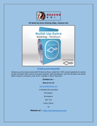 fd build up extra sinking 20kg beacon koi
