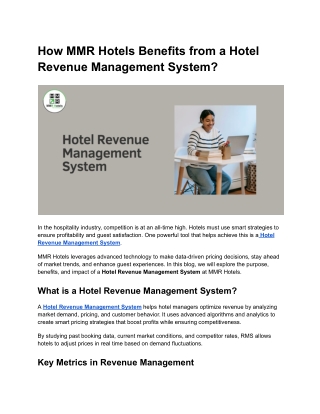 Hotel Revenue Management System