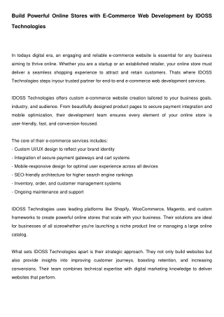 build powerful online stores with e commerce
