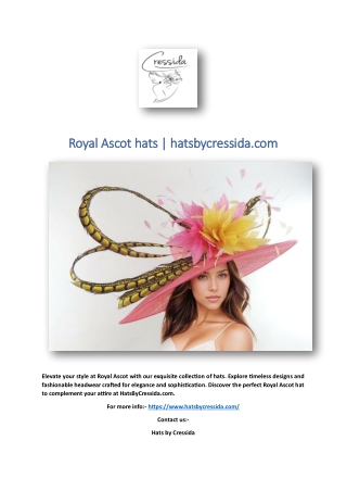 Royal Ascot hats | hatsbycressida.com