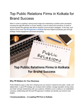 Top Public Relations Firms in Kolkata for Brand Success