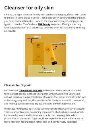 Cleanser for oily skin