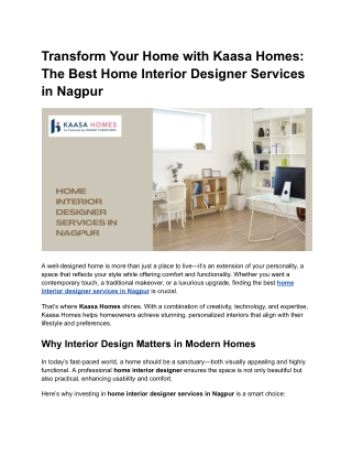 Home Interior Designer Services in Nagpur