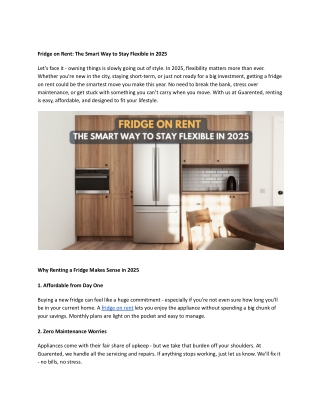 Fridge on Rent_ The Smart Way to Stay Flexible in 2025