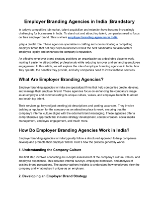Employer Branding Agencies in India